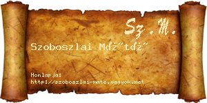 Szoboszlai Máté névjegykártya