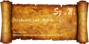 Szoboszlai Máté névjegykártya